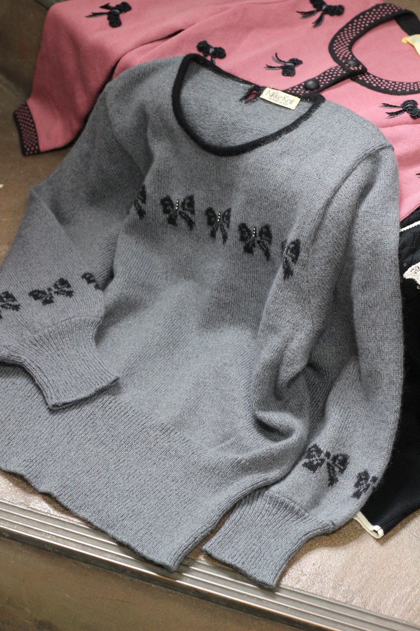 Vintage Ribbon Design Knit x3点