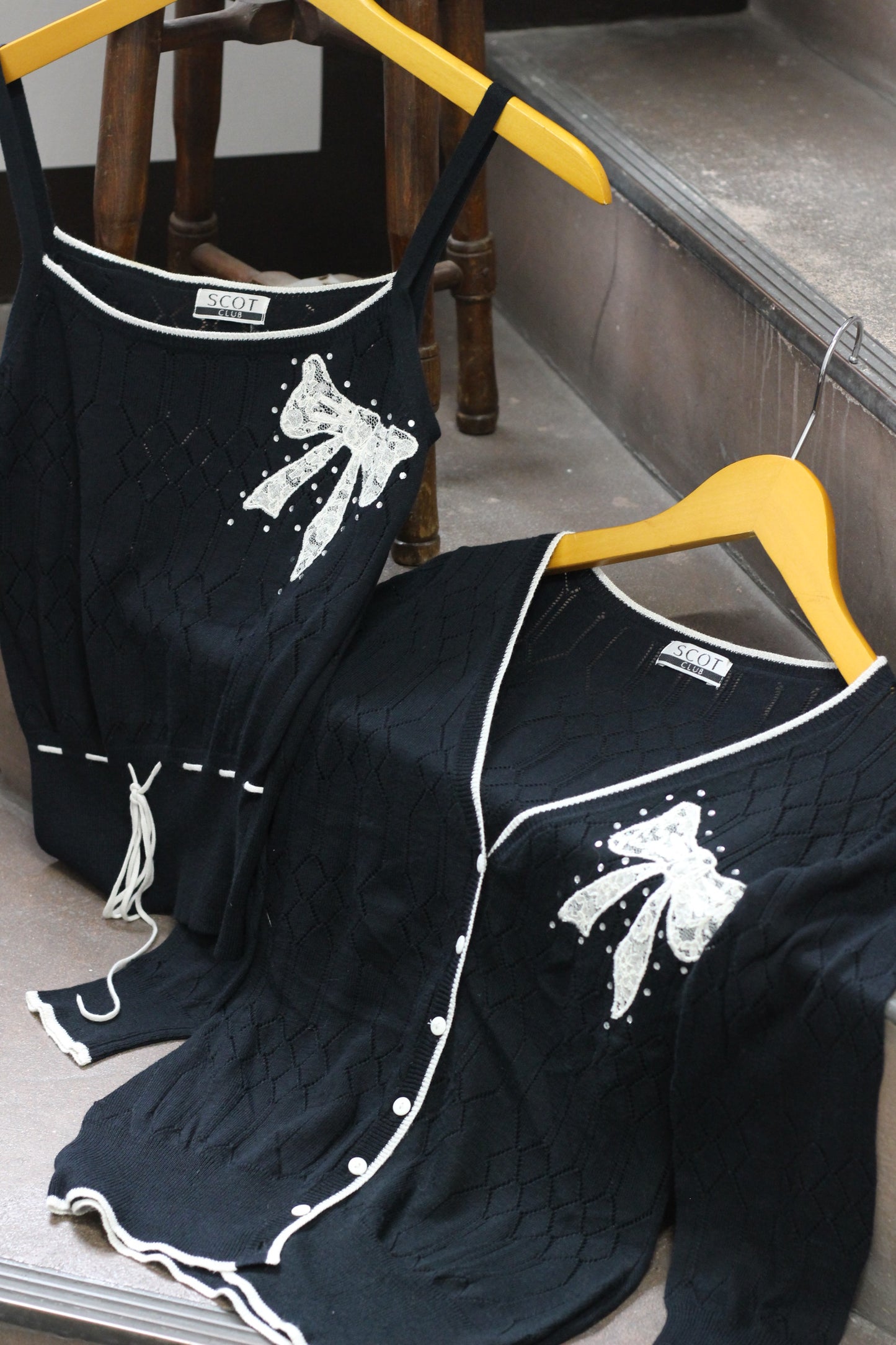 Vintage Ribbon Design Knit x3点