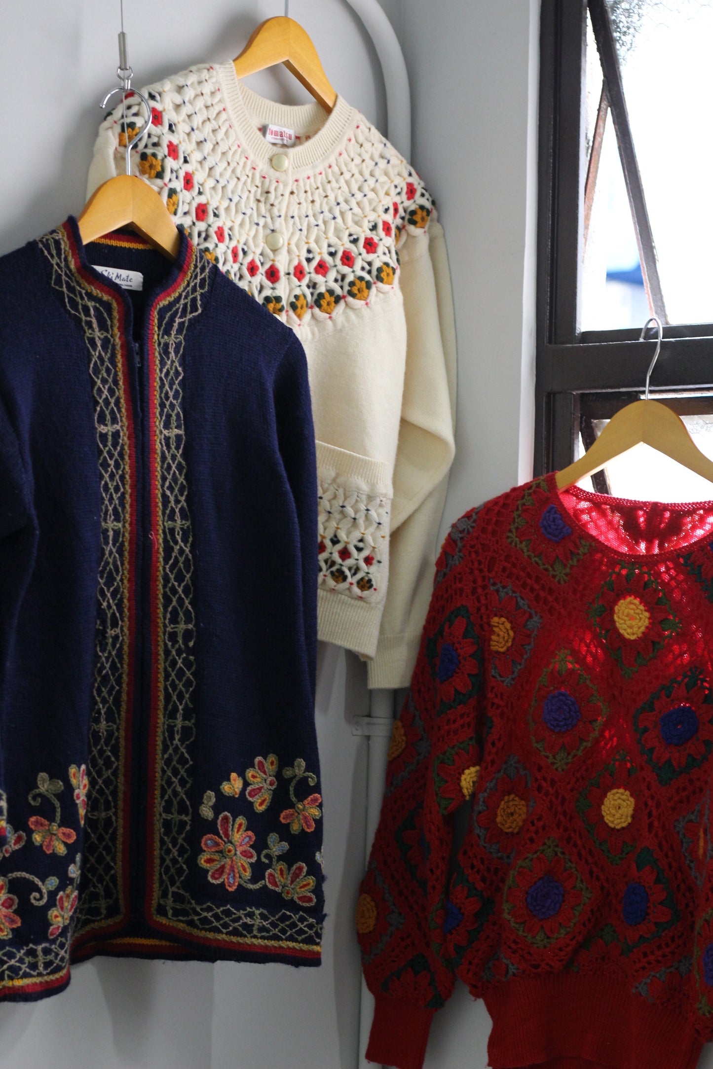 Vintage Flower Design Knitwear x3点