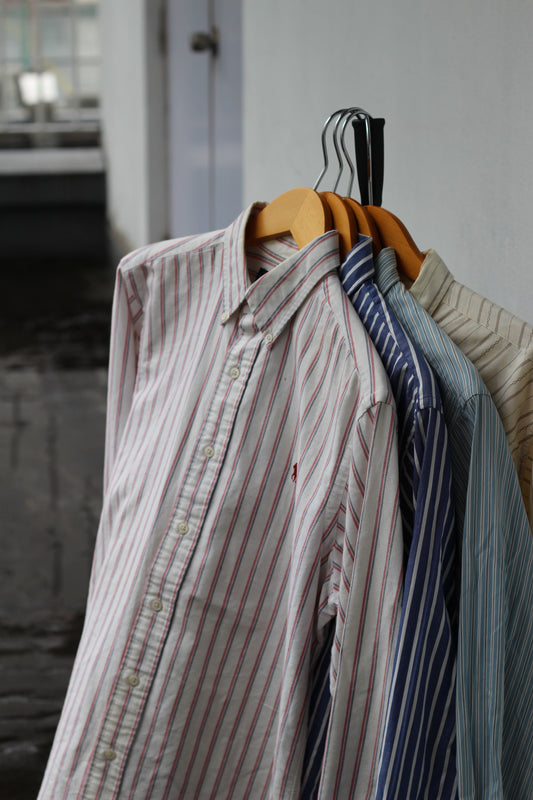 90's Polo Ralph Lauren Stripe Long Sleeve Shirt set x4点