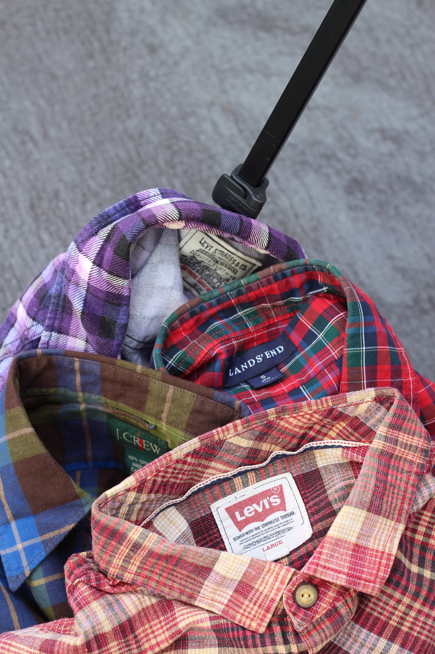Men's Usa Brand Check Long Sleeve Shirt x4点