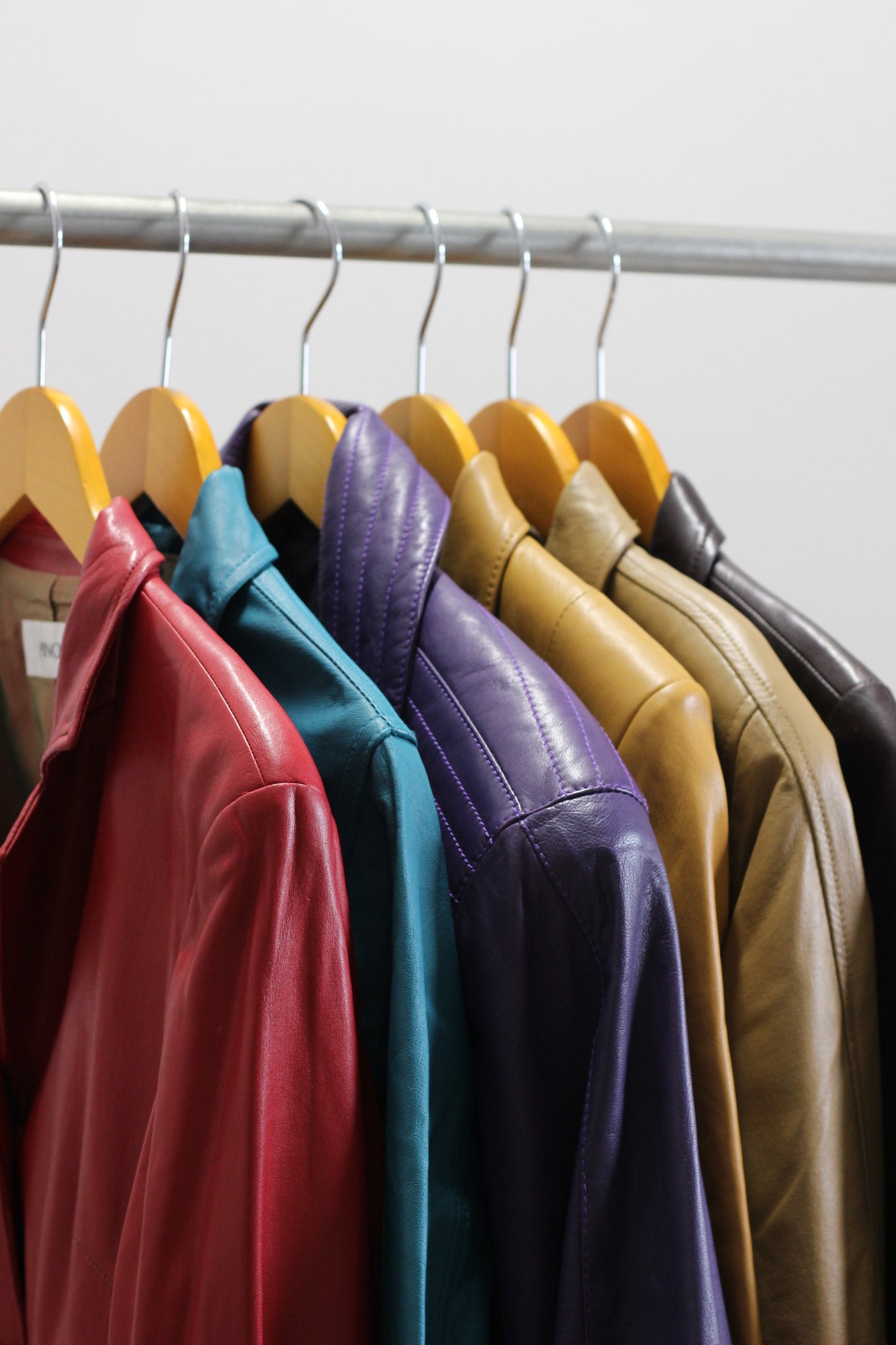 Vintage ladies Color Leather Jacket x6点