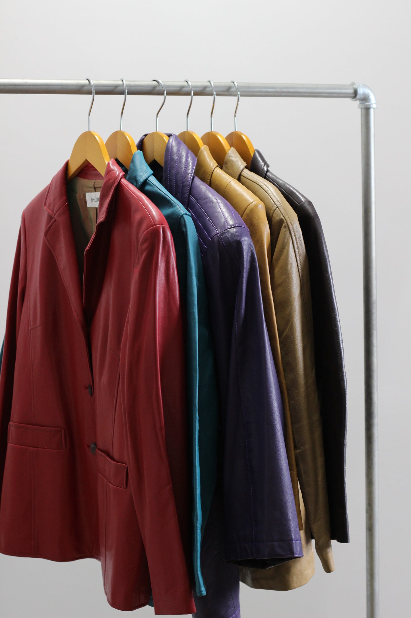 Vintage ladies Color Leather Jacket x6点