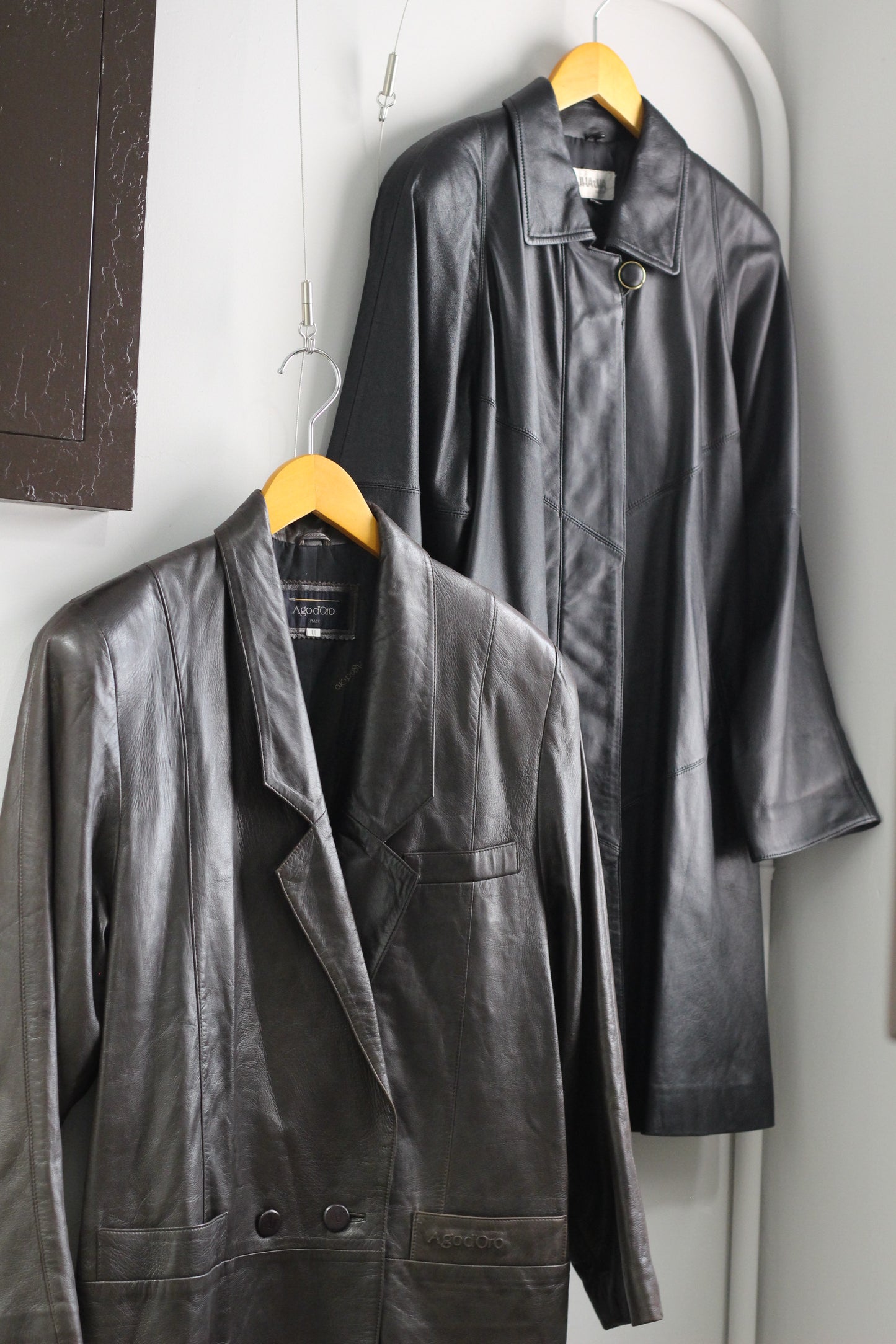 Vintage ladies design Leather Coat x4点