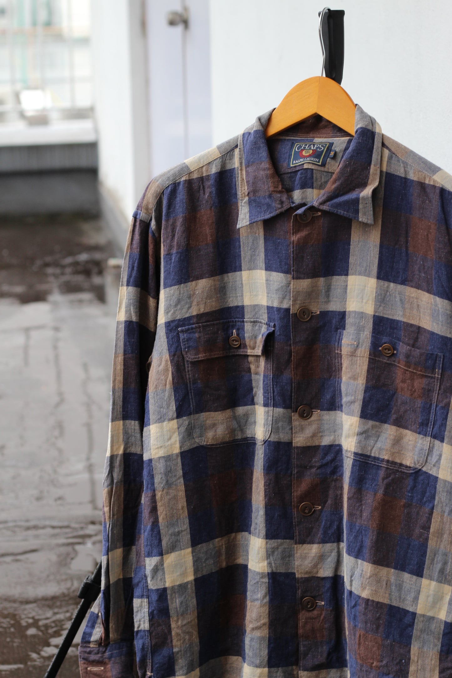 80-90's CHAPS Ralph Lauren Check Long Sleeve Shirt set x2点