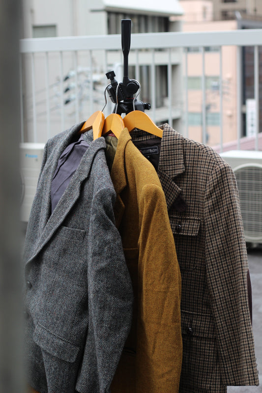 Men's Vintage Tweed Tailored Jacket x3点