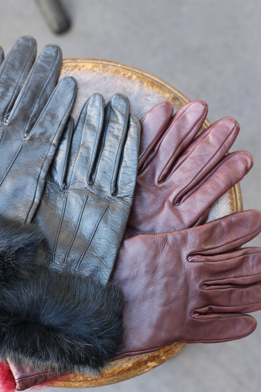 Fur Leather Gloves x2点