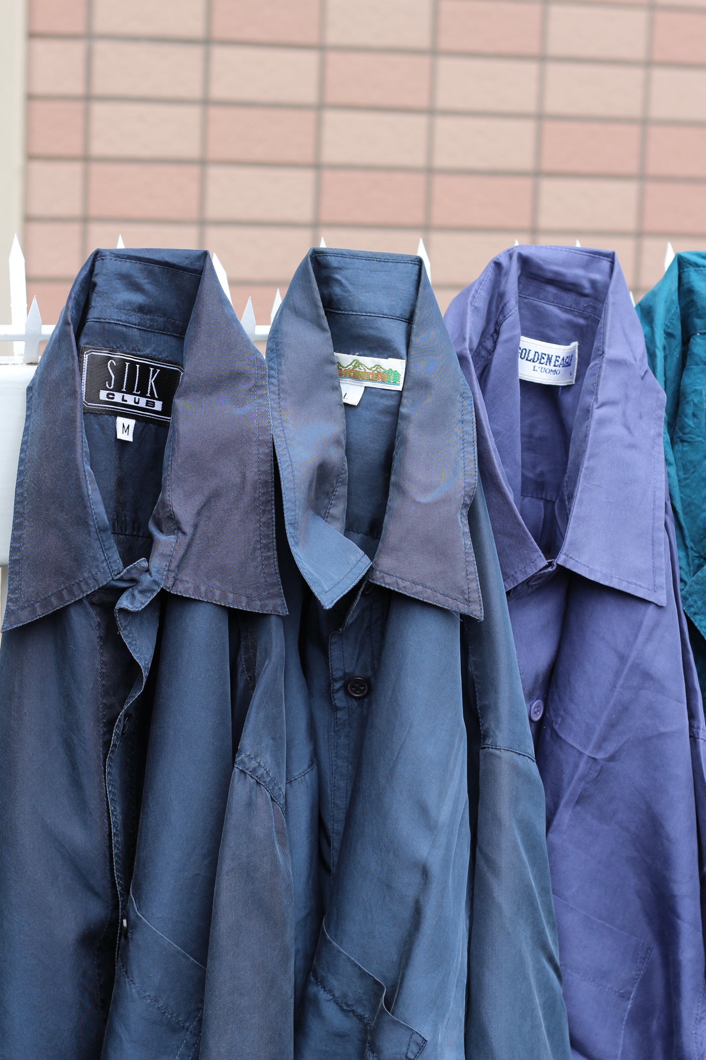 Men's Vintage Silk 100% Long Sleeve Shirt BULK x19点