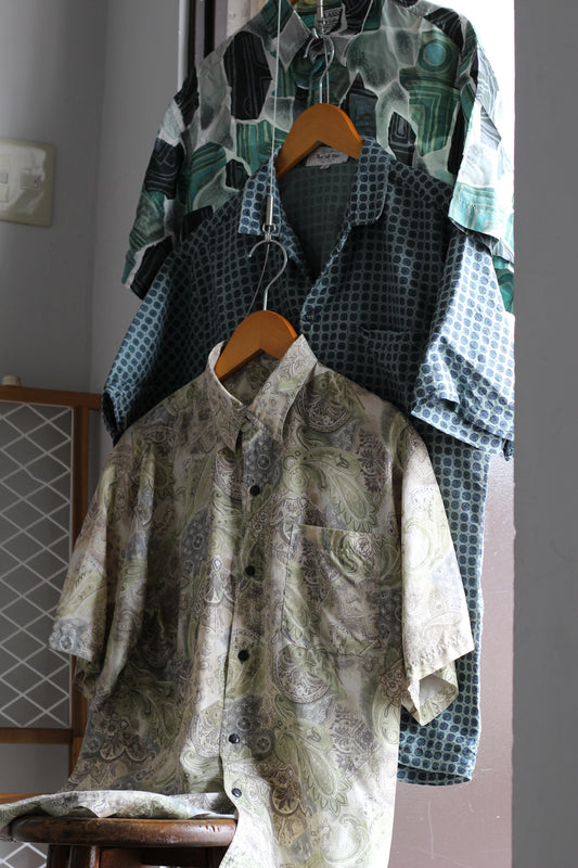Men's Design Silk 100% Short Sleeve Shirt x11点