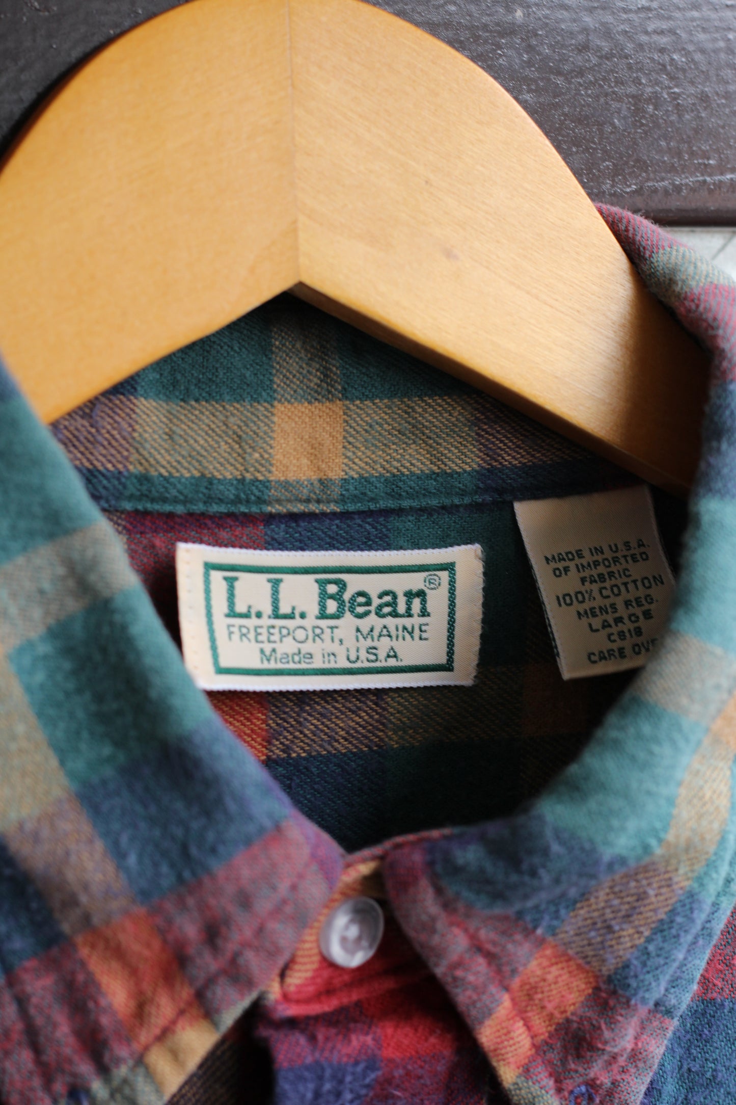 80-90's Made In USA L.L.Bean Check Flannel Shirt set x2点