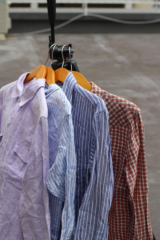 Men's Linen 100% Long Sleeve Shirt x4点