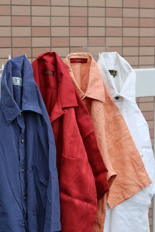 Men's Linen 100% Short Sleeve Shirt x4点