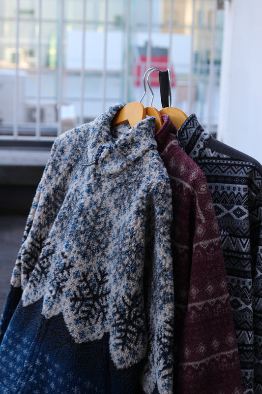 Outdoor Brand Nordic Pattern Fleece Jacket set x3点
