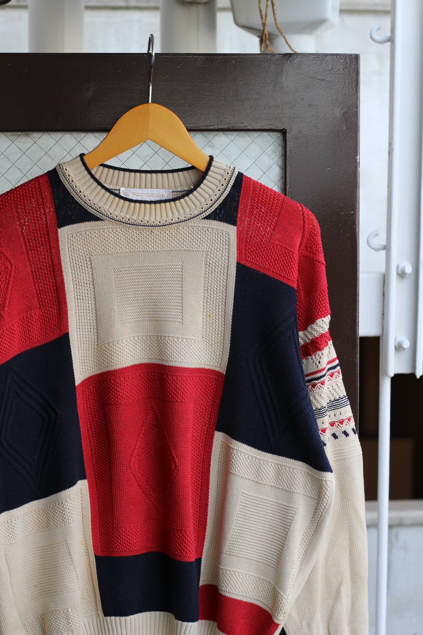 Made In Italy Vintage Square Pattern Knit Sweater set x3点