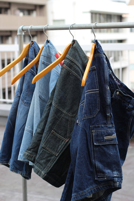 Y2K style Men's Denim Baggy Shorts x6点