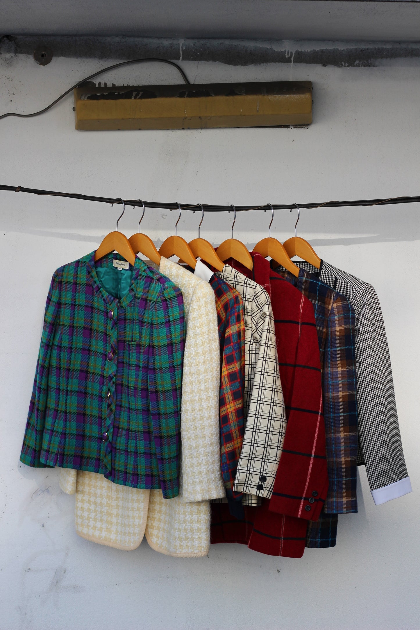 Japan vintage design check jacket x7点