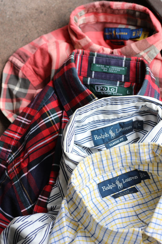 Ralph Lauren Stripe & Check Long Sleeve Shirt x4点
