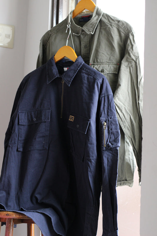 80's 90's Tommy Hilfiger Duck Fabric Long-Sleeved Shirt x2点