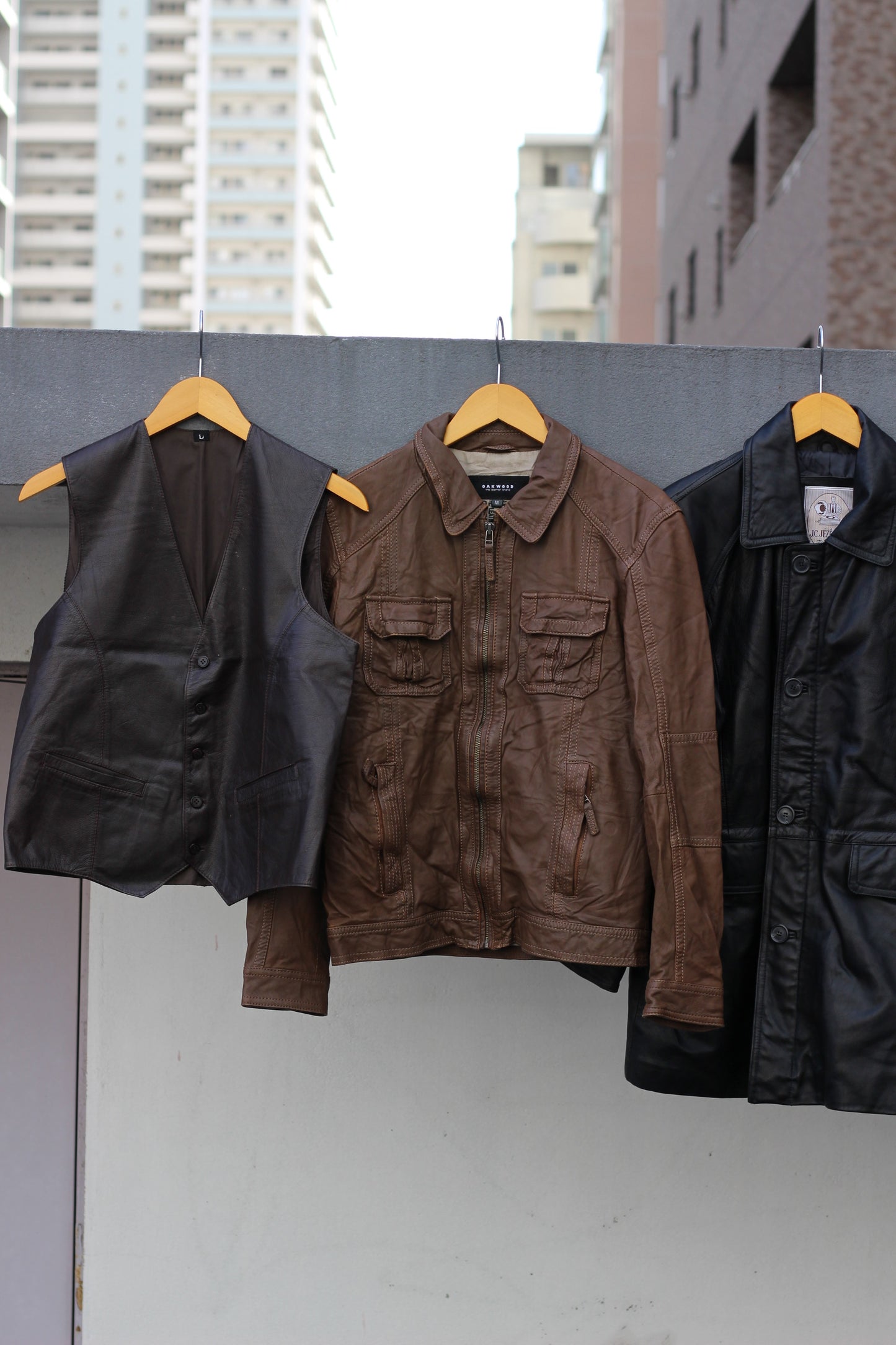 Men's leather jacket & vest x4点