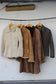 Ladies vintage import mouton & leather outer x4点