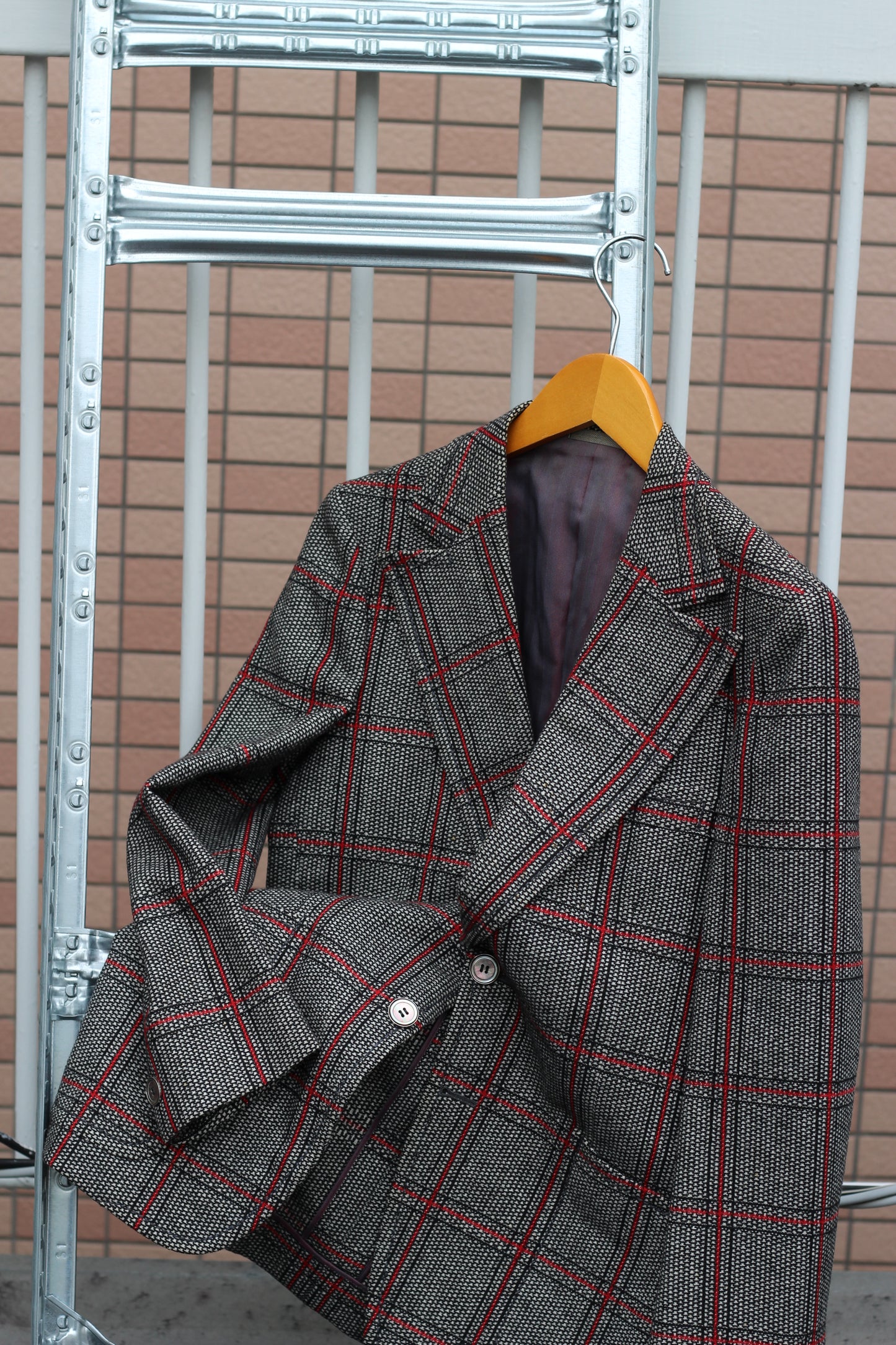 70's80's Vintage Checked Tailored Jacket x2点