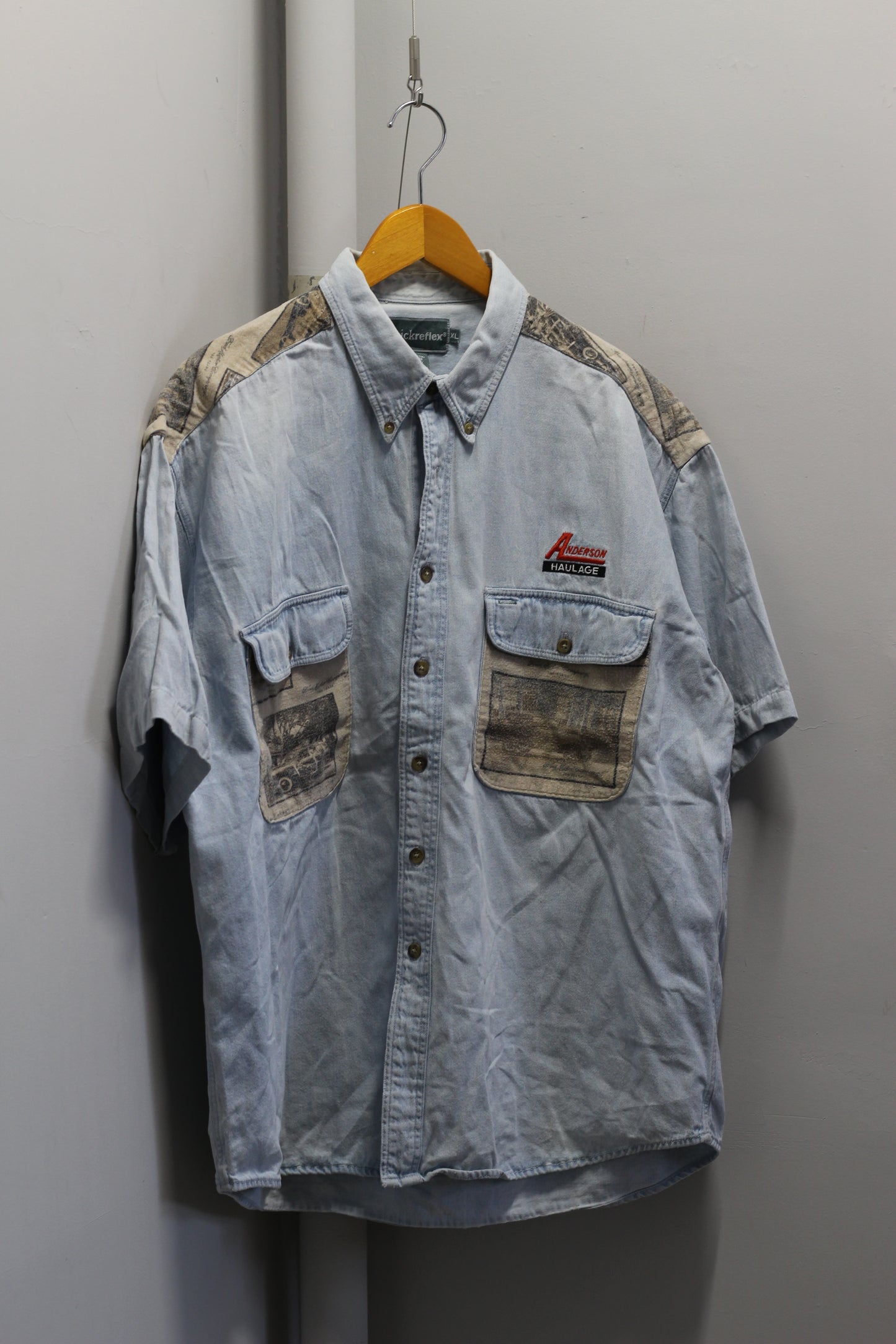 90's Men's Short Sleeve Design Denim Shirt x2点