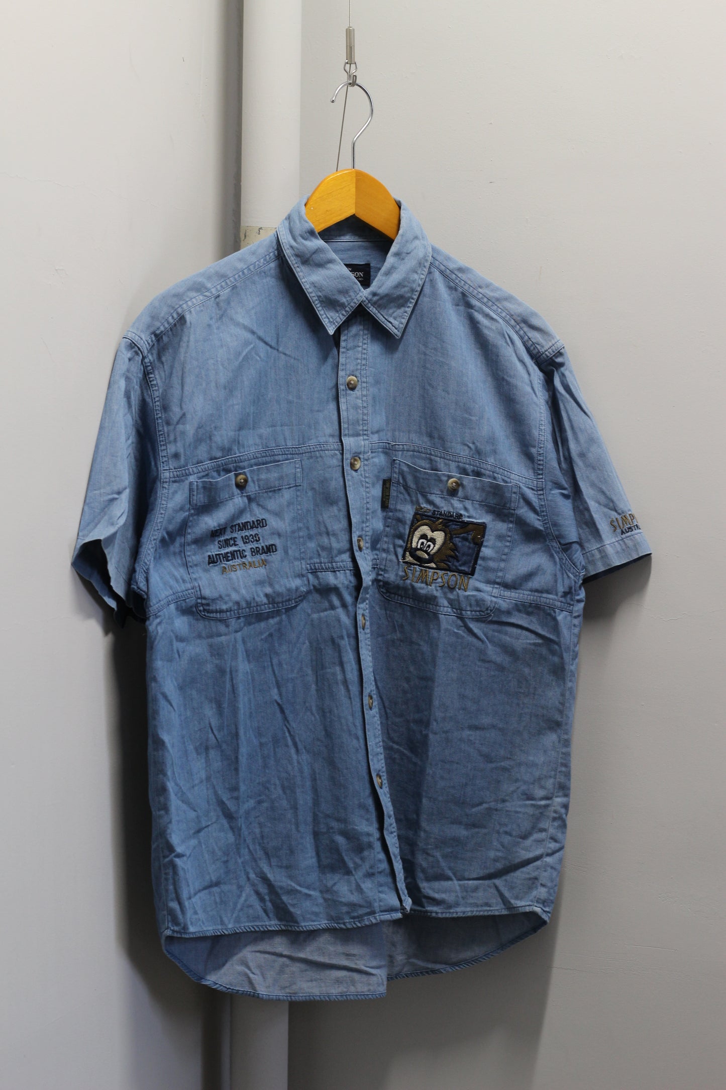 90's Men's Short Sleeve Design Denim Shirt x2点