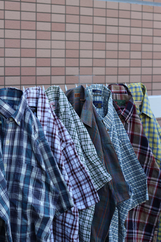 90's Men's Short Sleeve Check Shirt x7点