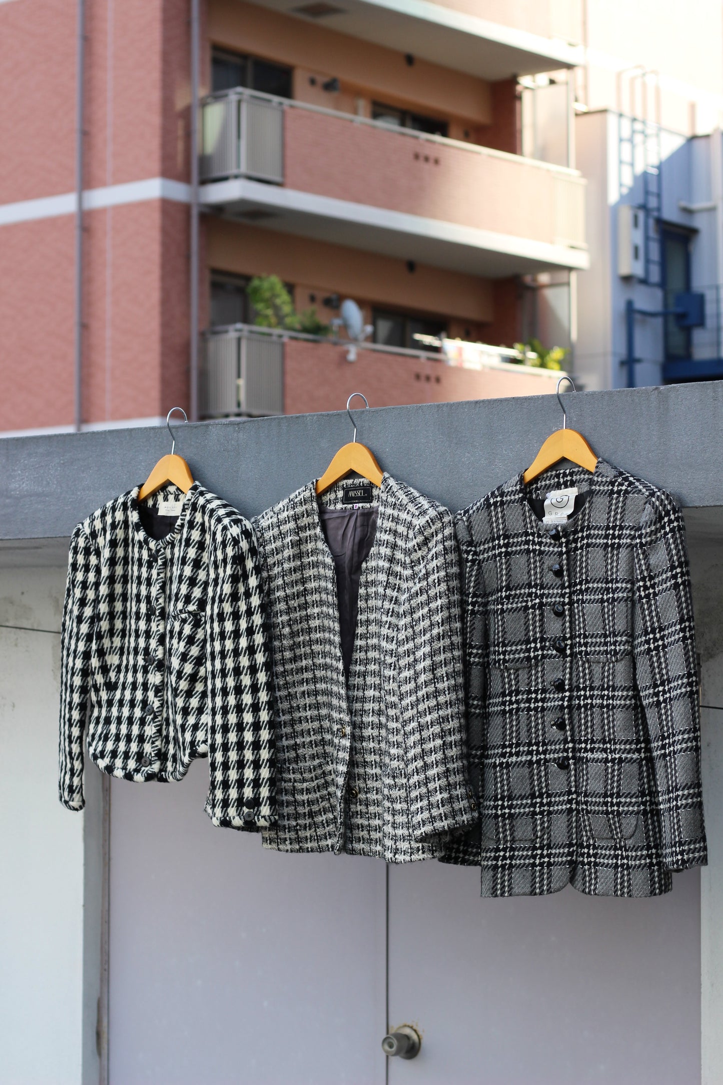 Japan vintage ladies Black & White rétro jacket x6点