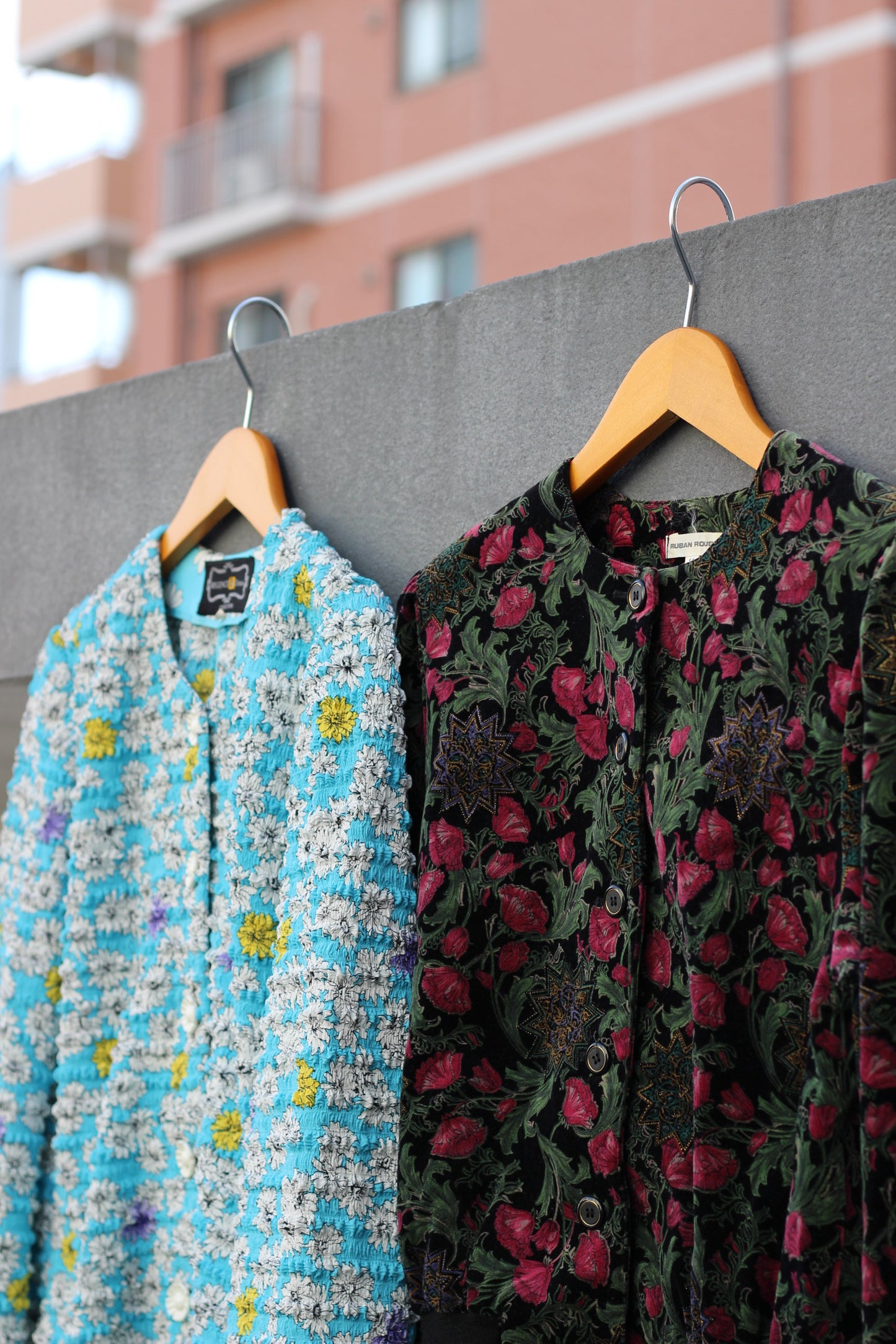 Japan vintage ladies Flower rétro jacket x2点