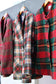 Japan vintage ladies red check rétro jacket x5点