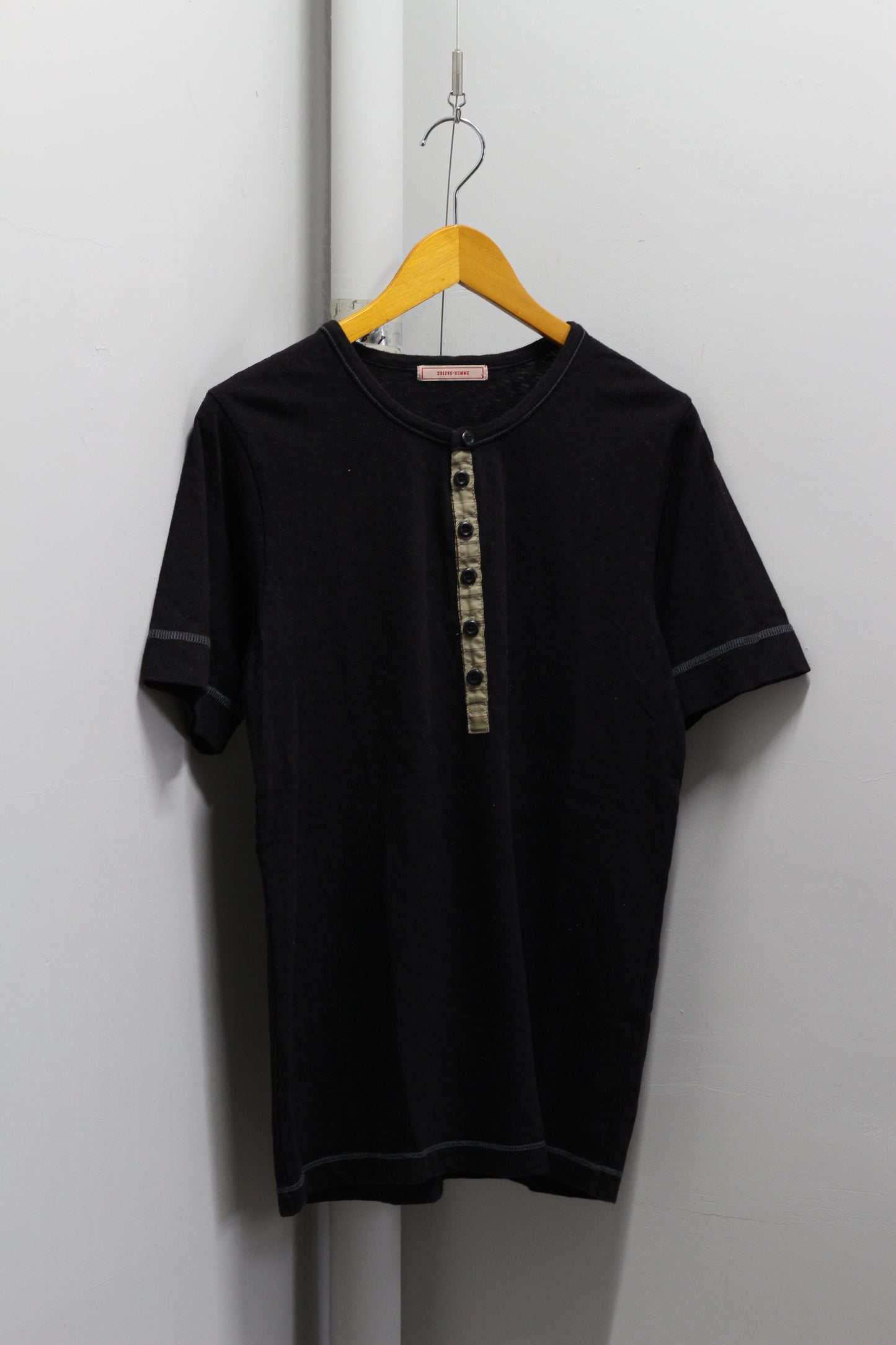 Men's Y2K Style Henley Neck T-Shirt x2点