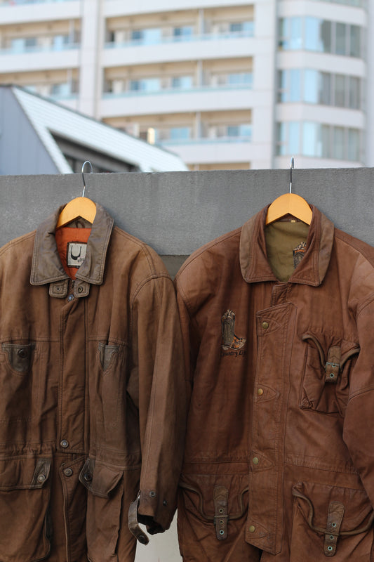 Men's Vintage Design Leather Jacket x3点