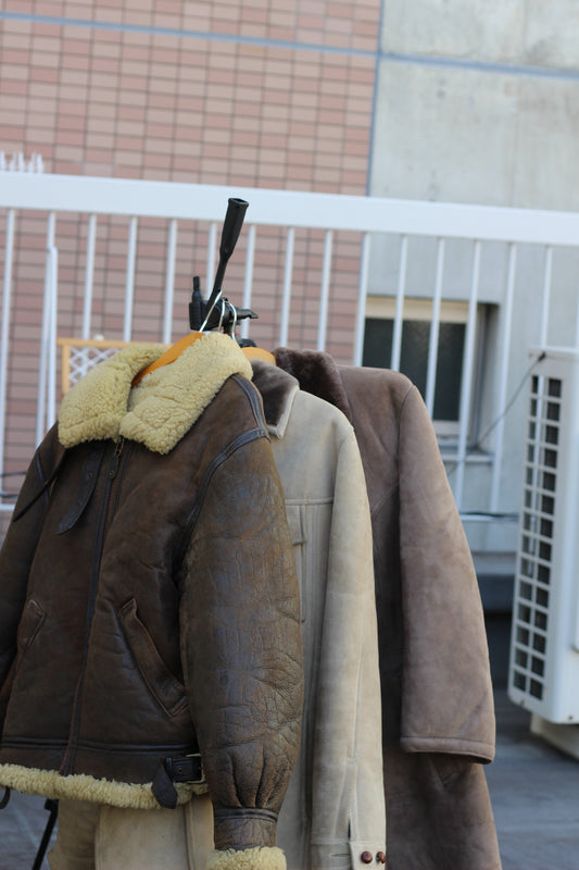 Made In Usa Vintage Mouton Coat & Avirex Flight Jacket x3点