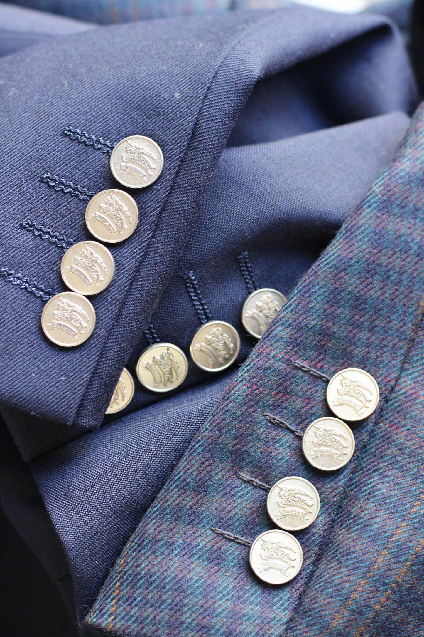 Men's Old Burberry Gold Button Tailored Jacket x3点