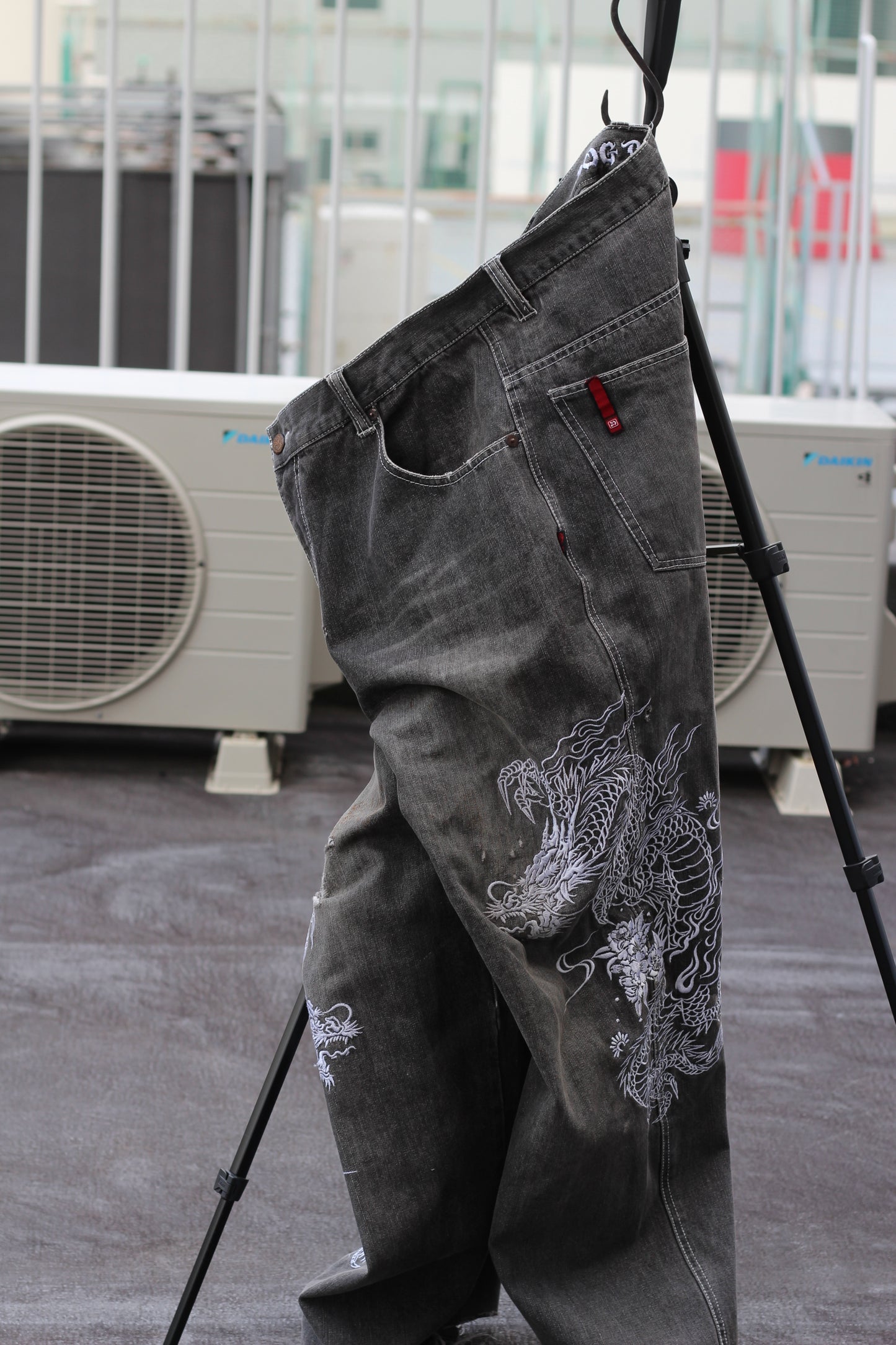 Men's Embroidered Wide-Leg Denim Pants x2点
