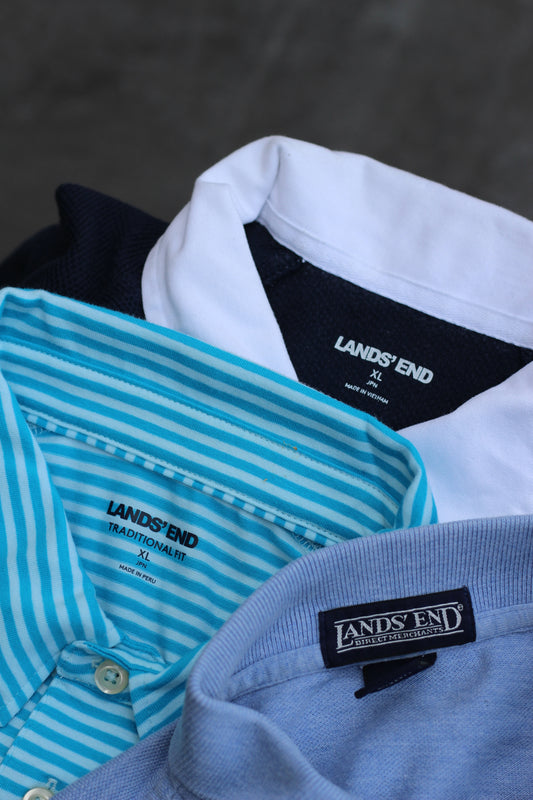 LANDS' END Men’s Short Sleeve Polo Shirt x3点