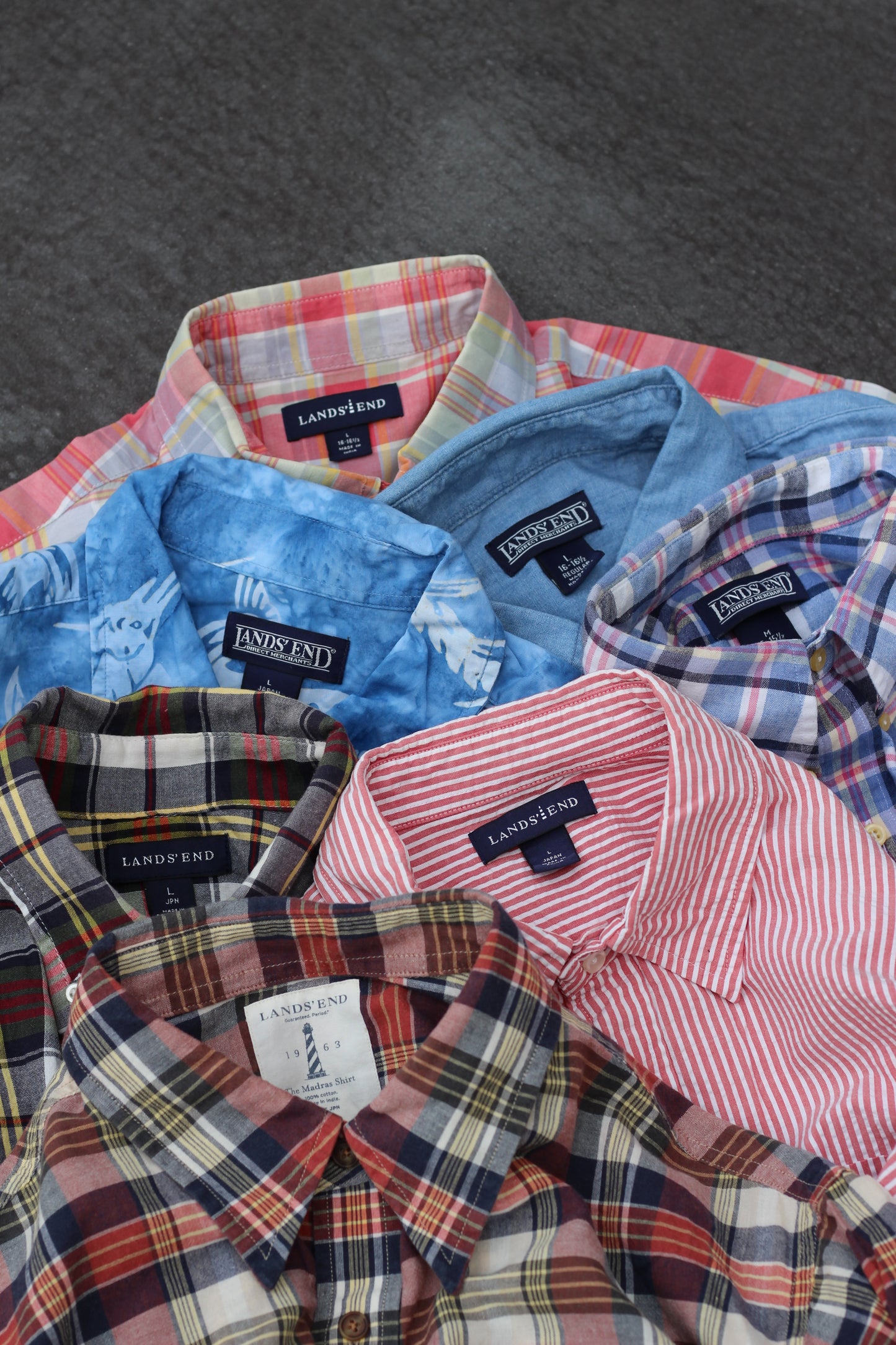 Old LANDS'END Men's Short Sleeve Shirt x7点