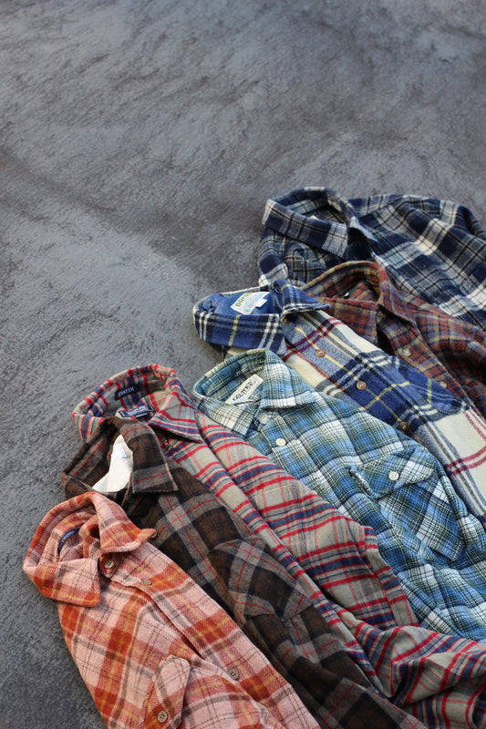 Men's wool check shirt x7点