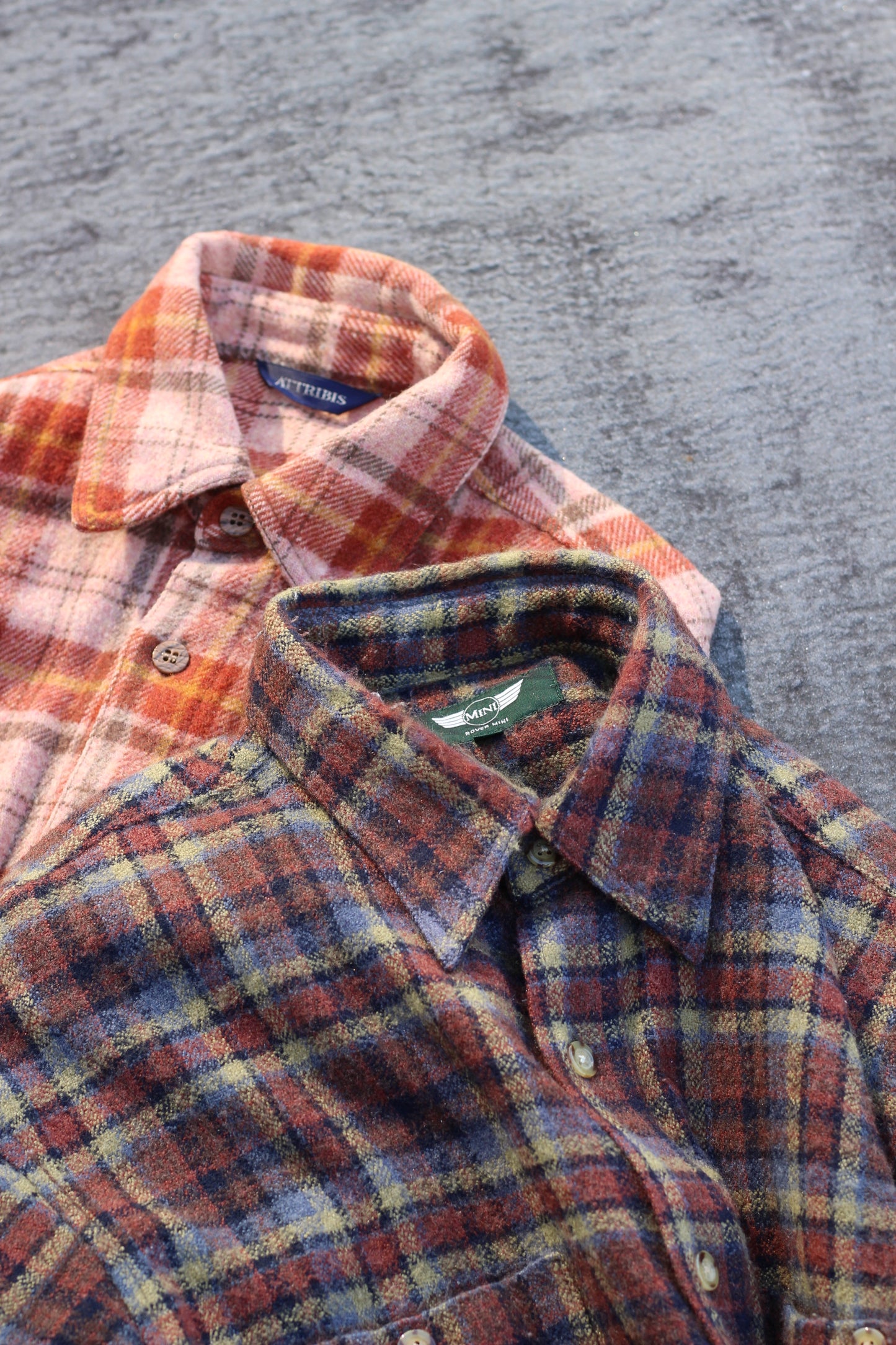 Men's wool check shirt x7点