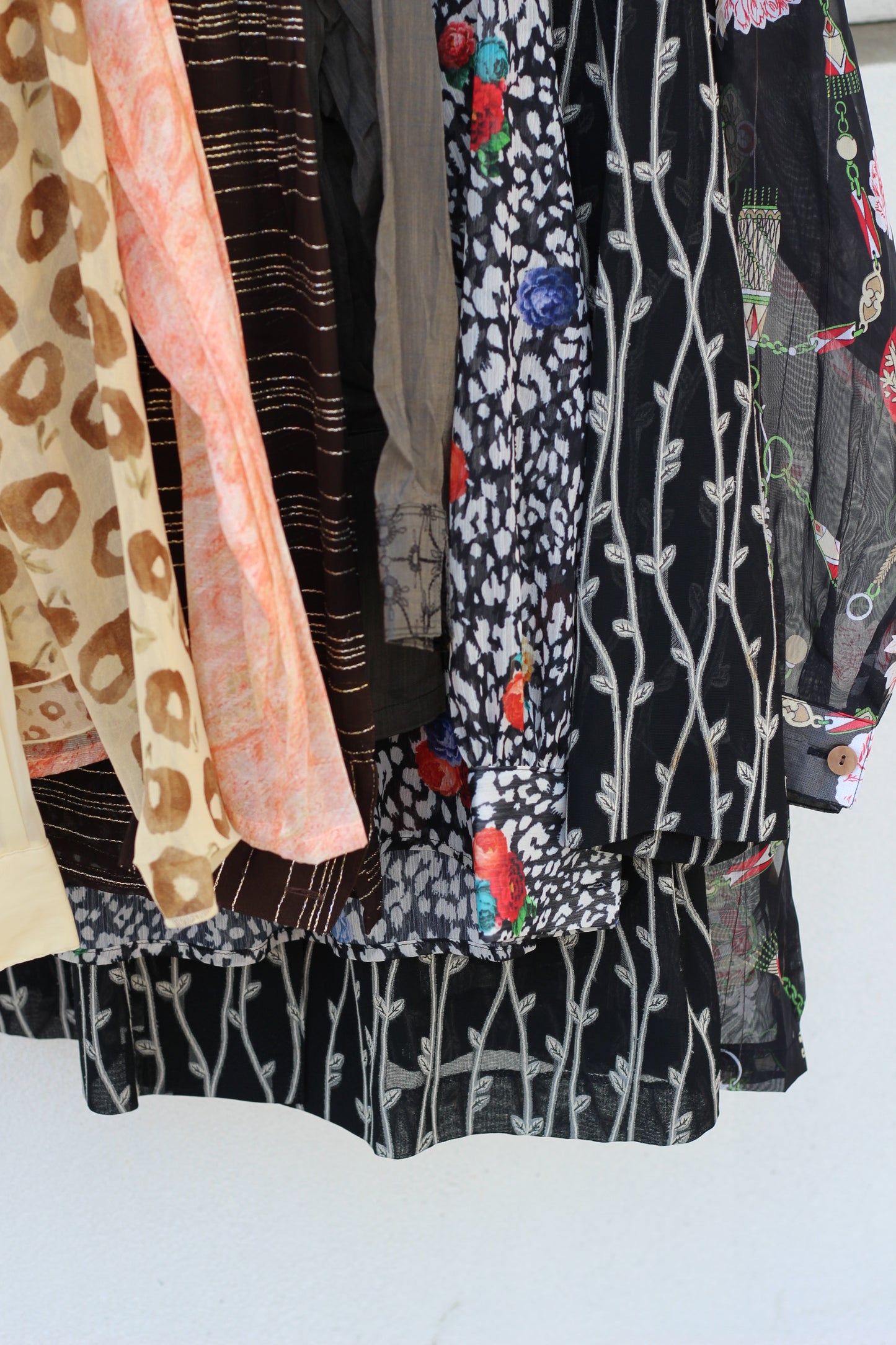 Vintage Sheer Design Long Sleeve Blouse x8点