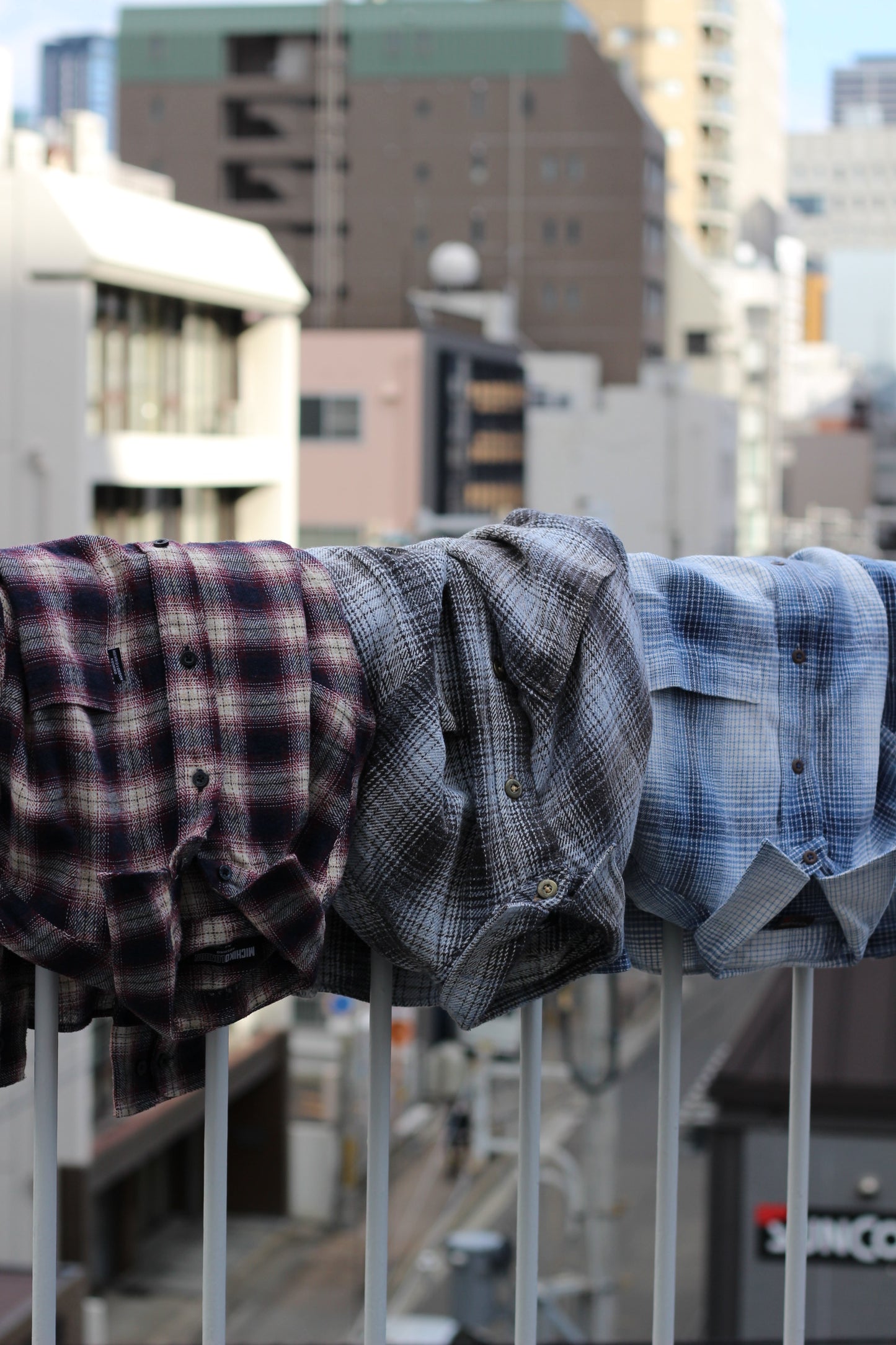 Men's ombre check shirt x3点