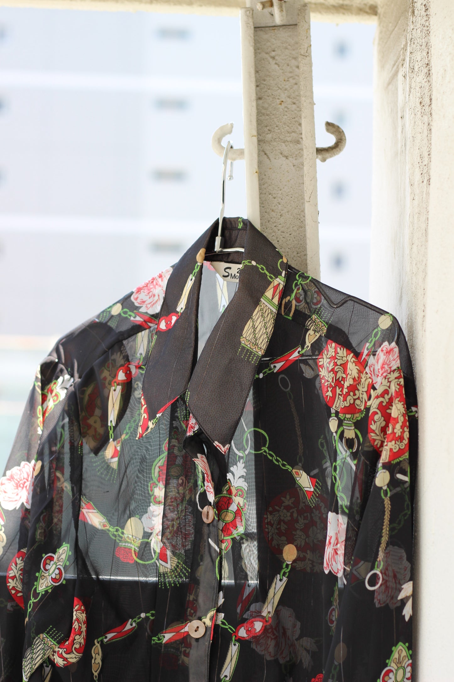 Vintage Sheer Design Long Sleeve Blouse x8点
