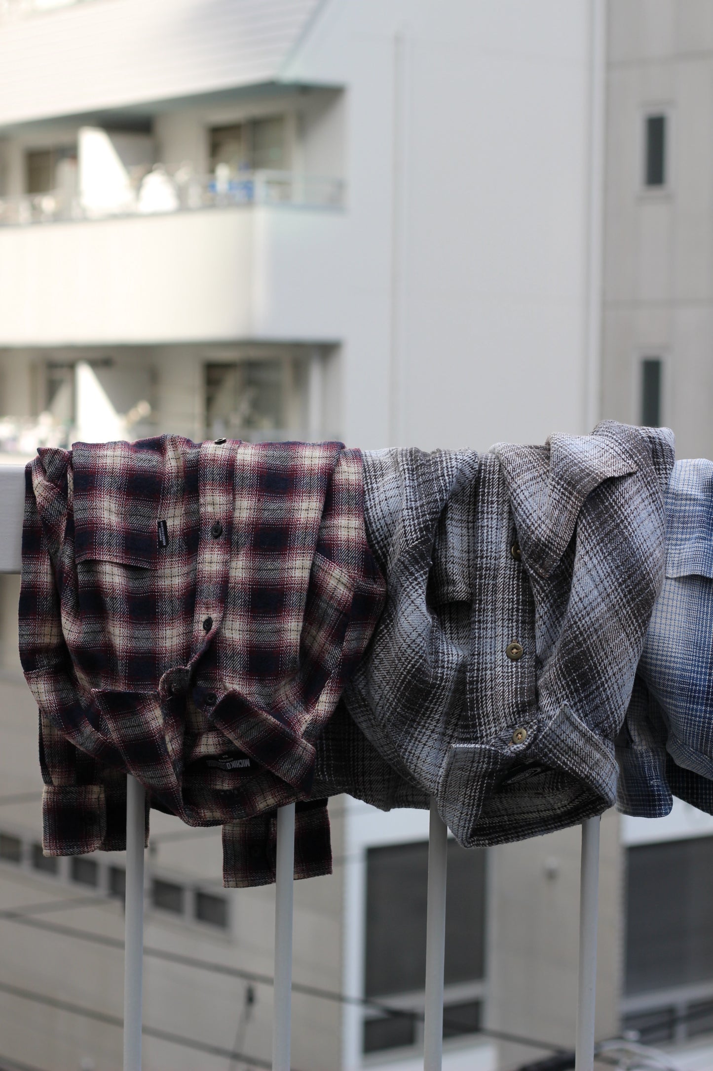 Men's ombre check shirt x3点