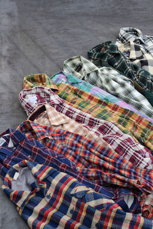 Men's color wool check shirt x12点