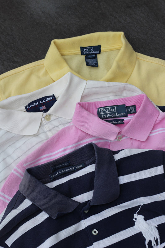 90-00's Polo Ralph Lauren Striped Short Sleeve Polo Shirt x4点