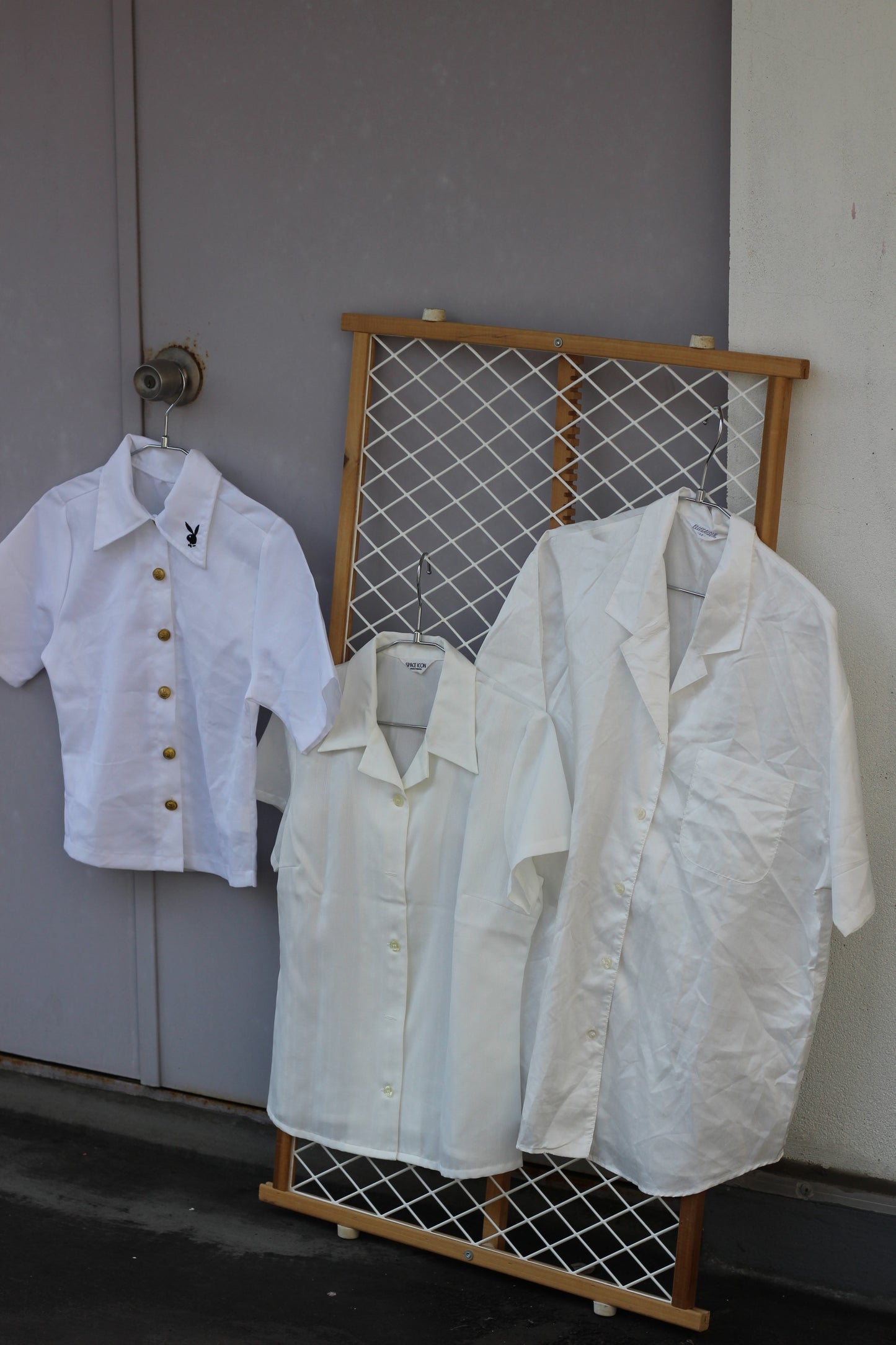 Vintage White Short Sleeve Shirt Blouse x9点