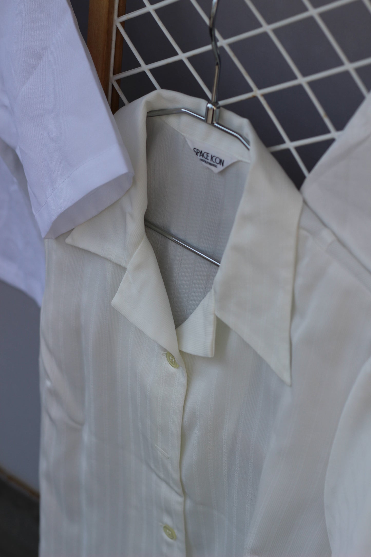Vintage White Short Sleeve Shirt Blouse x9点