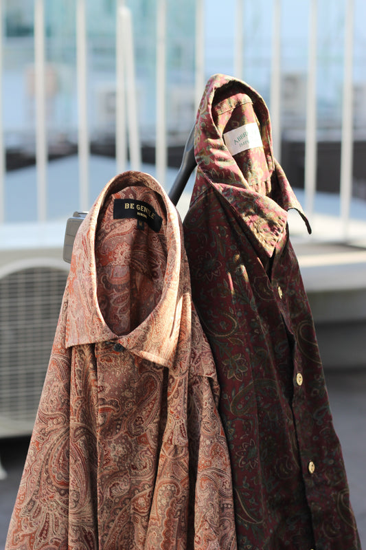 Men's Vintage Paisley Long Sleeve Shirt x2点