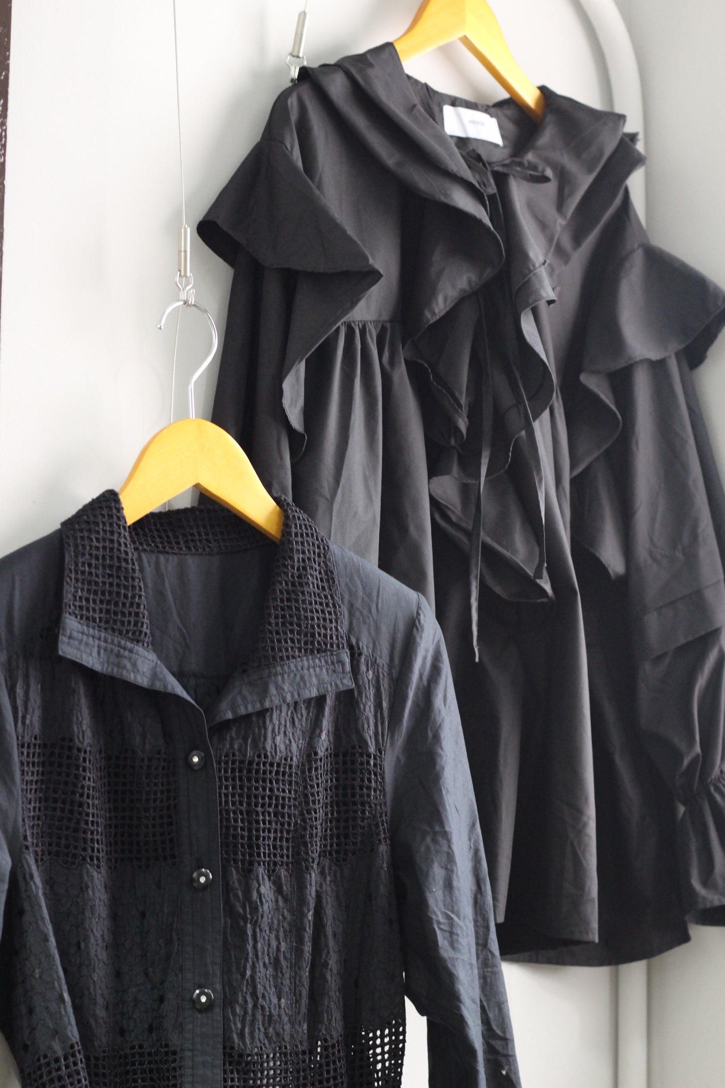 Vintage Black Design Long Sleeve Blouse x5点